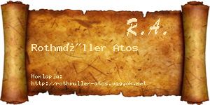 Rothmüller Atos névjegykártya